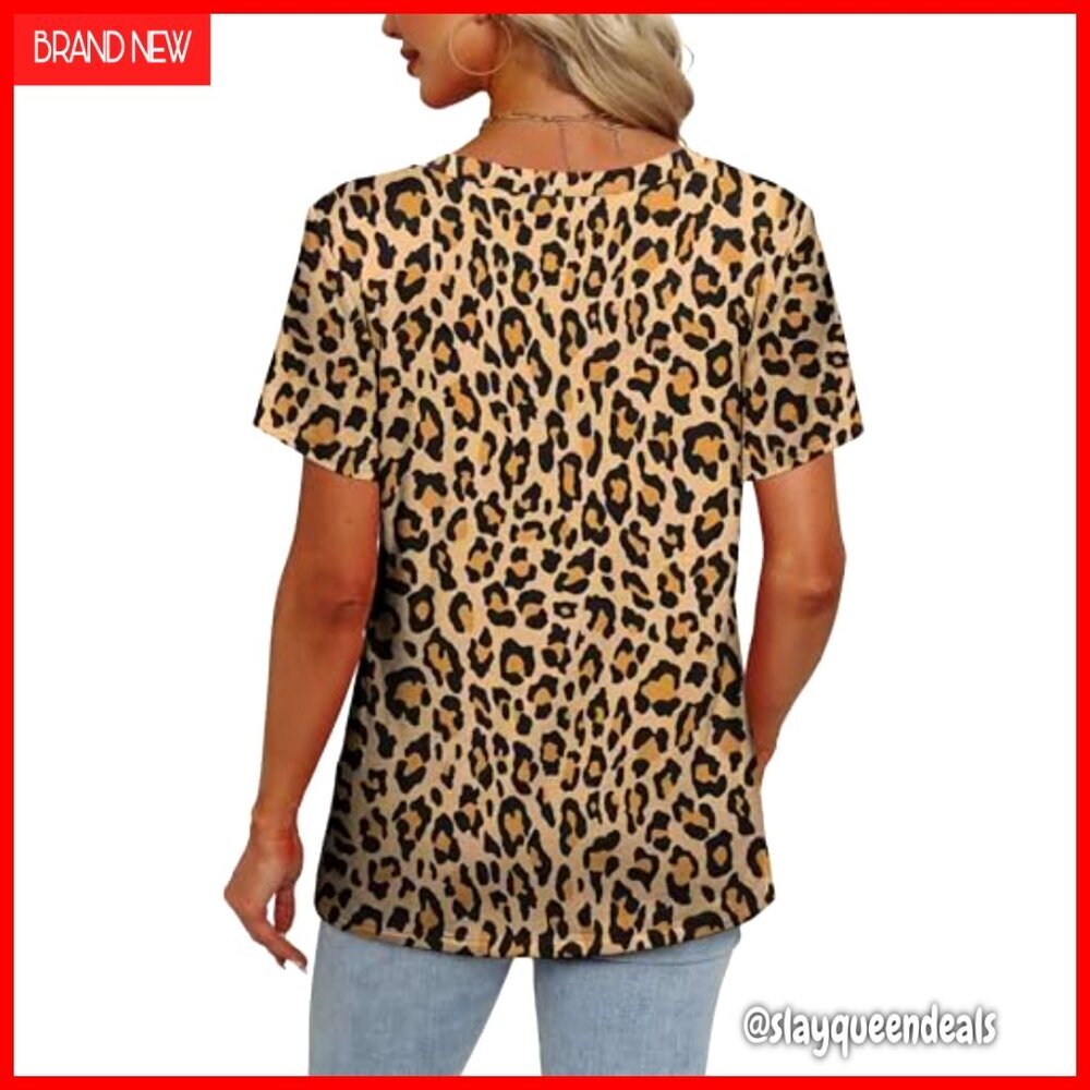 V-Neck Short Sleeve T-Shirt, Polyester Spandex Blend, Regular Fit, Printed - Picture 4 of 7